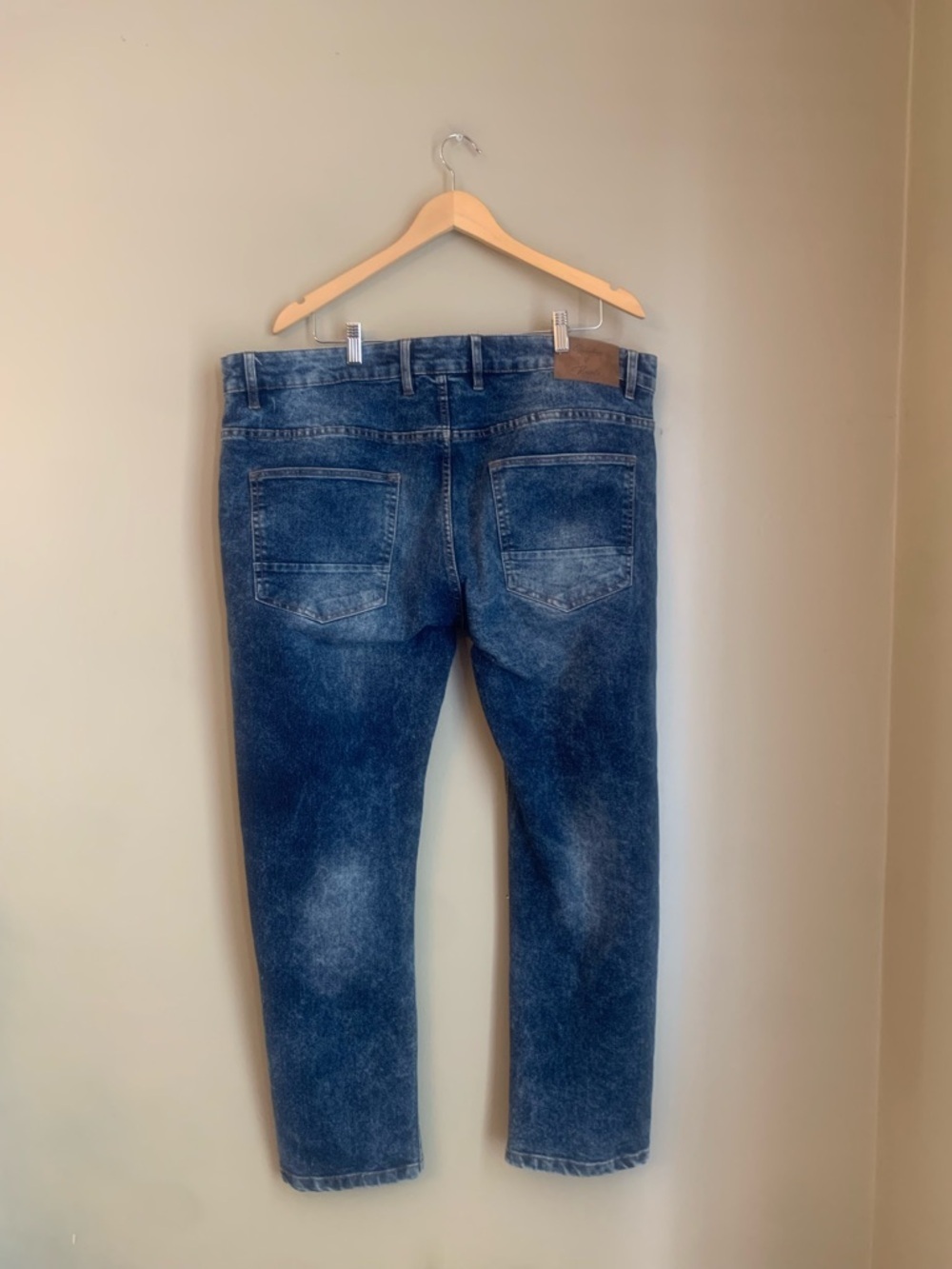 Men's Stitches And Rivets Jeans Size 42/30 Straight Fit Blue Dark Wash - Picture 6 of 11